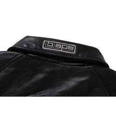 (B)APE LEATHER VARSITY JACKET MENS