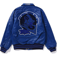 (B)APE LEATHER VARSITY JACKET MENS