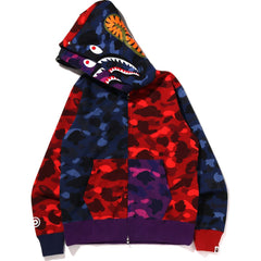 CRAZY SHARK FULL ZIP DOUBLE HOODIE MENS