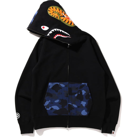 COLOR CAMO SHARK FULL ZIP HOODIE MENS