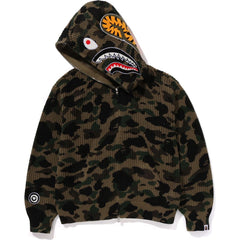 1ST CAMO CROCHET SHARK FULL ZIP HOODIE MENS