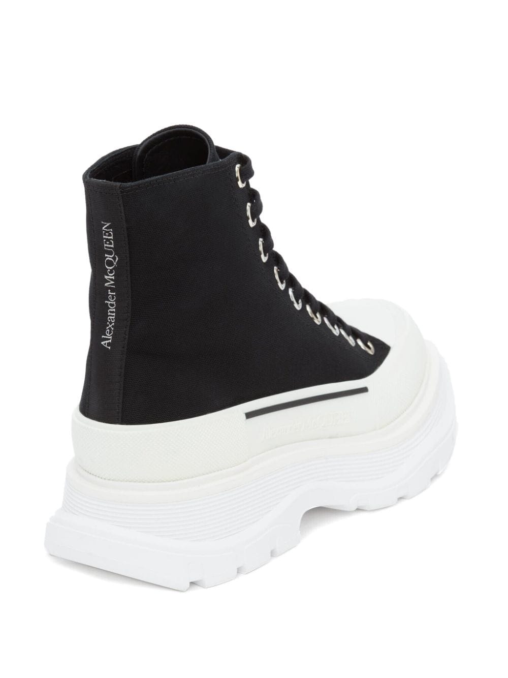 Alexander McQueen Tread Slick Lace Up Boot Black White