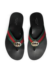 Gucci striped logo-embellished sandals