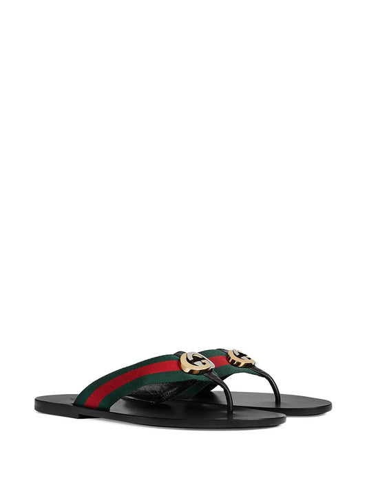 Gucci striped logo-embellished sandals