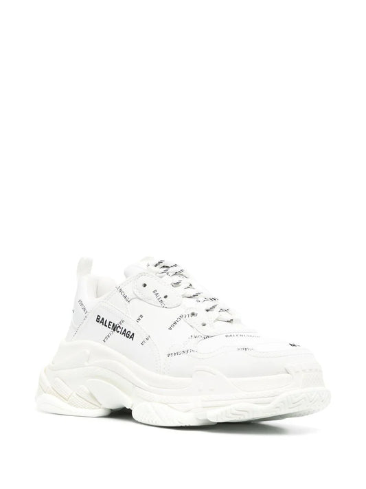 Balenciaga Triple S logo-print black / white sneakers