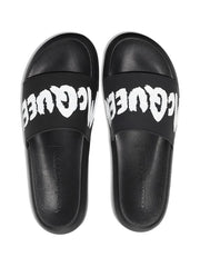 Further Reduced  Alexander McQueen graffiti-logo slip-on slides