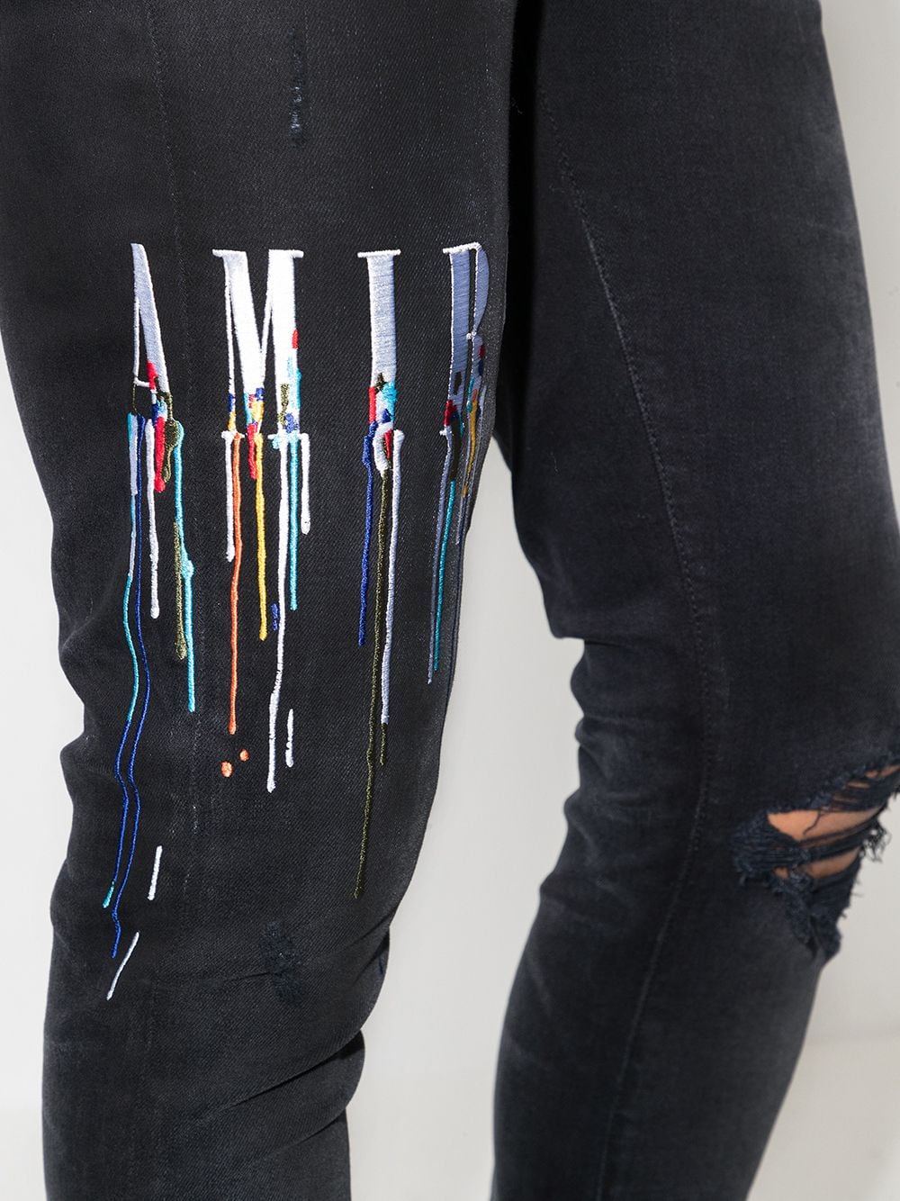 Amiri Paint Drip Logo Jean 'Aged Black'