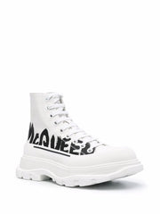 Alexander McQueen Tread Slick Boot Graffiti Optic White