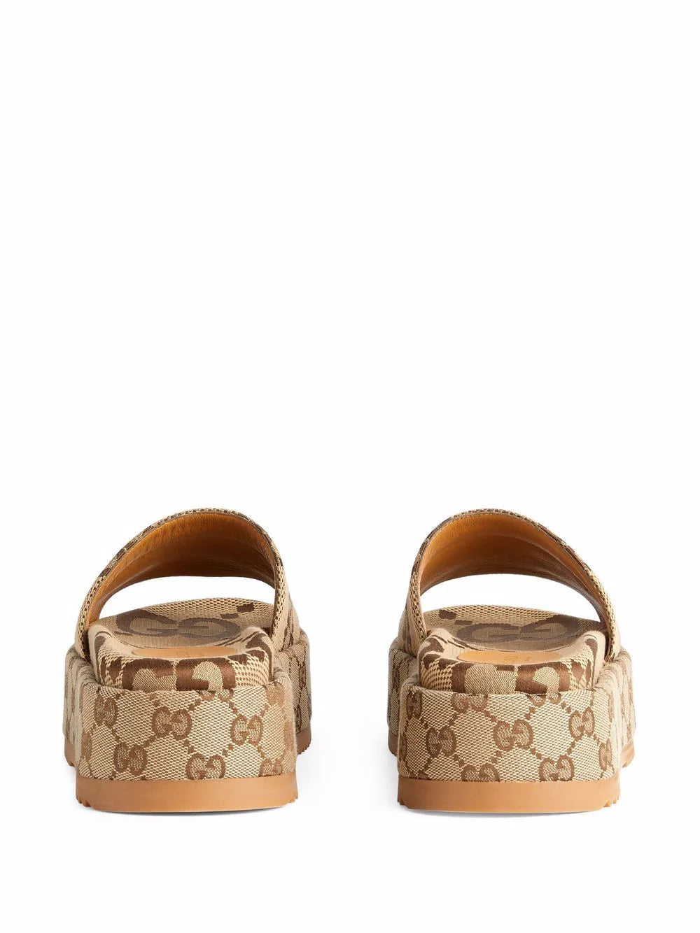 Gucci Angelina Platform 55mm Sandal Camel Canvas