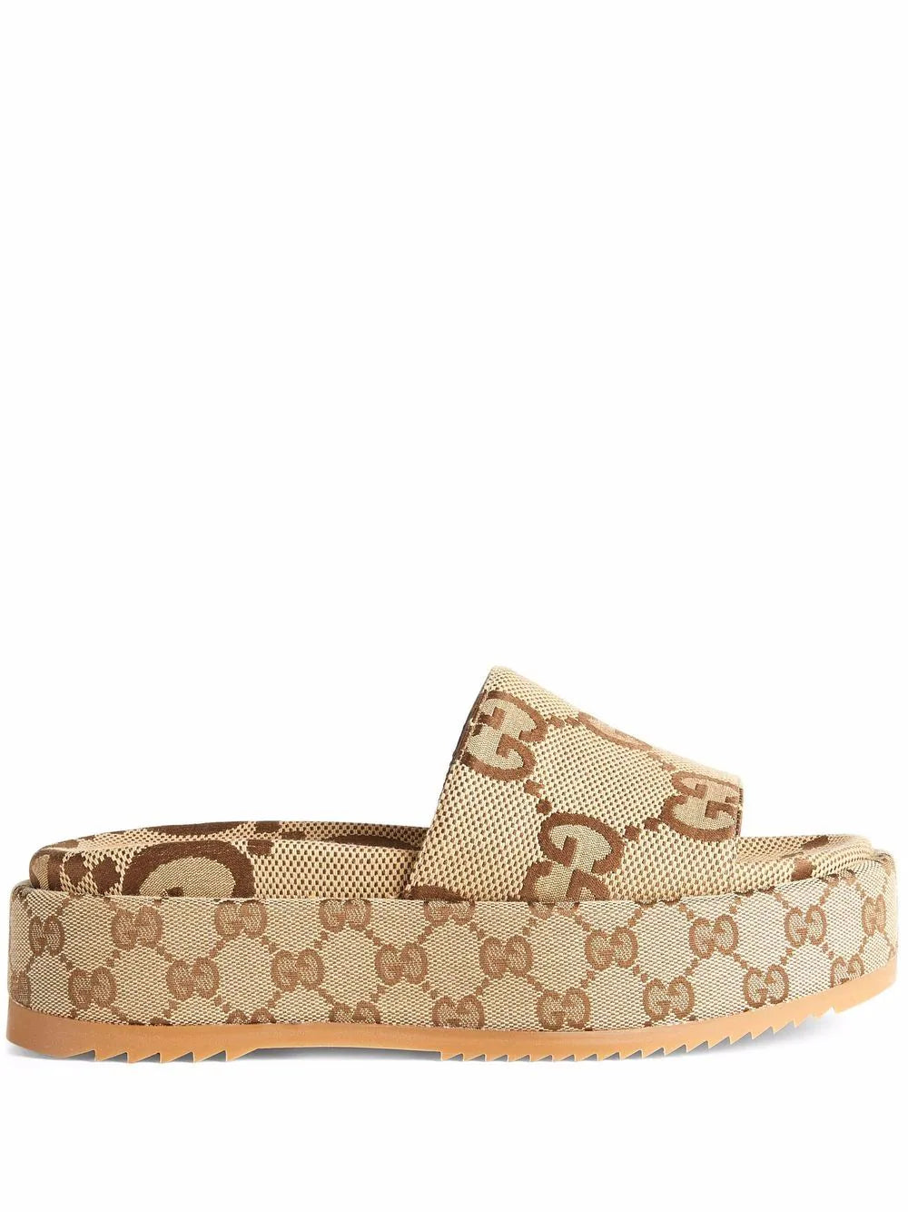 Gucci Angelina Platform 55mm Sandal Camel Canvas