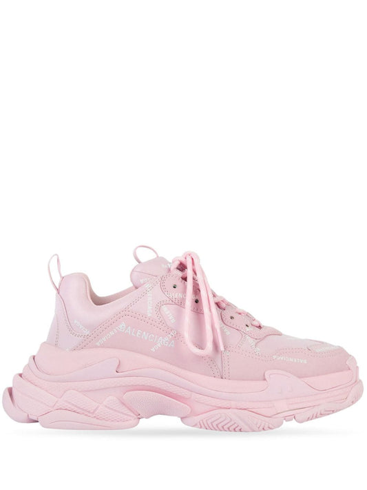 Balenciaga Triple S logo-print white /light  pink sneakers