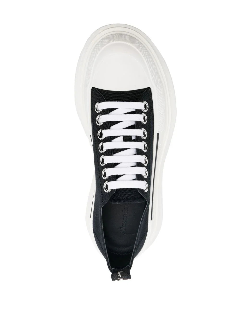 Alexander McQueen Tread Slick Low Lace Up Black White (Women's)