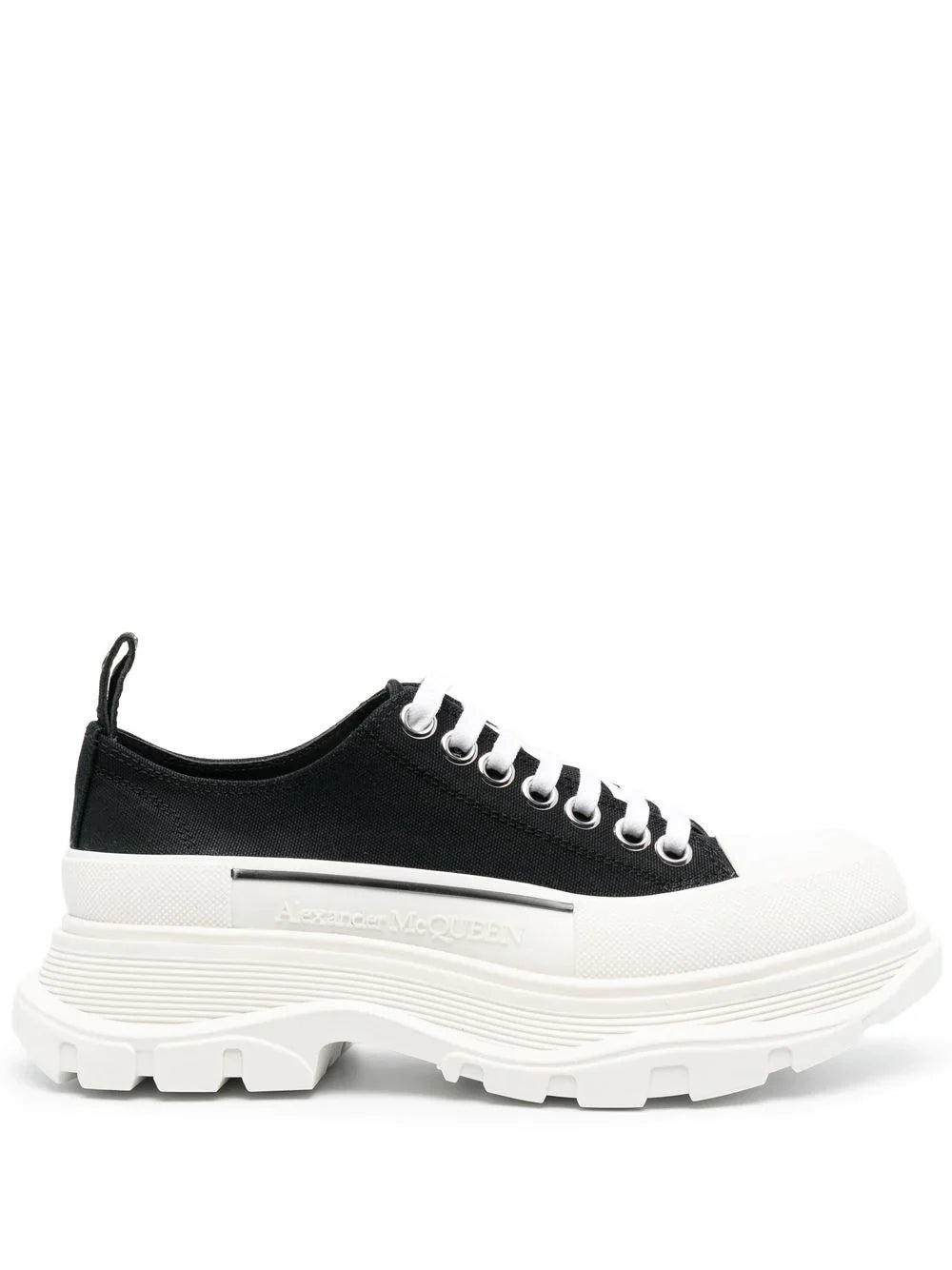 Alexander McQueen Tread Slick Low Lace Up Black White (Women's)