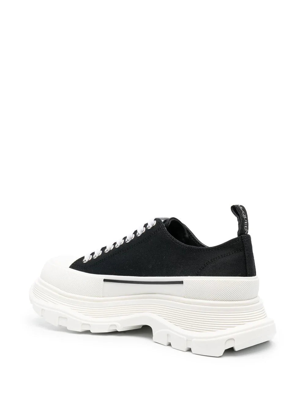 Alexander McQueen Tread Slick Low Lace Up Black White (Women's)