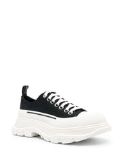 Alexander McQueen Tread Slick Low Lace Up Black White (Women's)