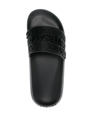 Versace logo-strap flat slides