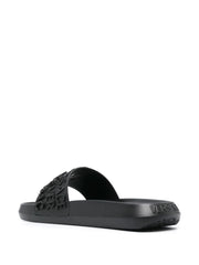 Versace logo-strap flat slides