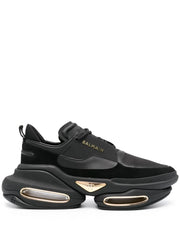 Balmain B-Bold Low calfskin and suede sneaker Black Gold