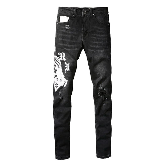 Amiri x Wes Lang Reaper Logo Jean 'black aged'