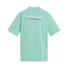 BALENCIAGA Political Campaign Oversized T-Shirt in Mint/White