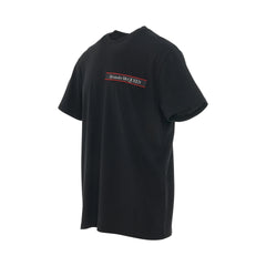 ALEXANDER MCQUEEN Logo Tape Detail T-Shirt in Black/Mix