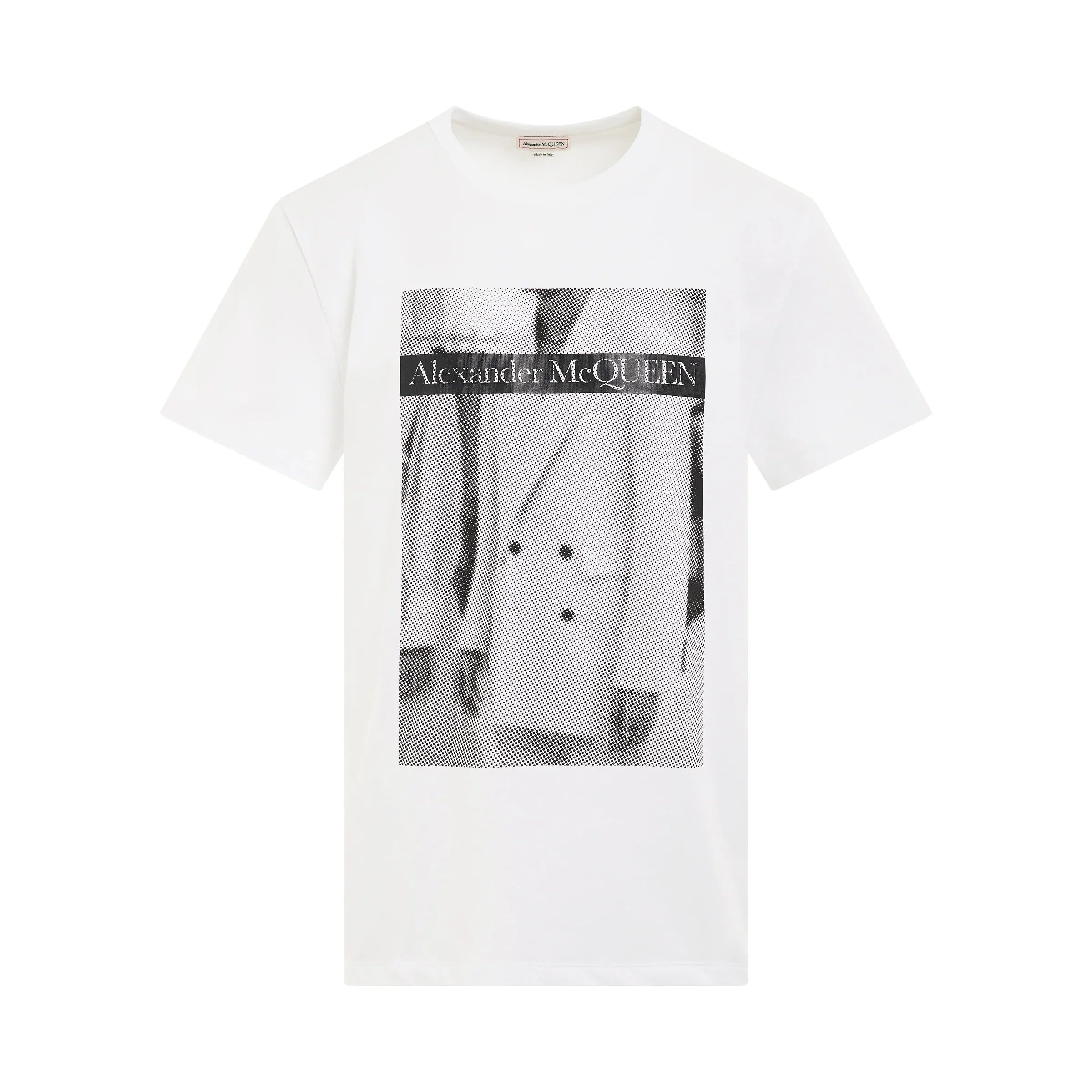 ALEXANDER MCQUEEN Atelier Print Jersey T-Shirt in White/Black