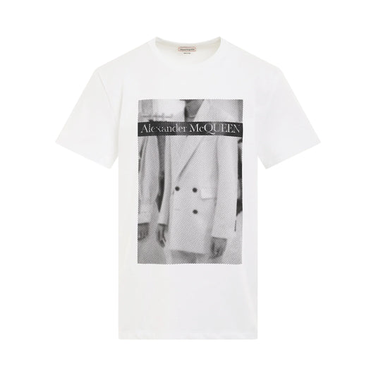 ALEXANDER MCQUEEN Atelier Print Jersey T-Shirt in White/Black