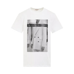 ALEXANDER MCQUEEN Atelier Print Jersey T-Shirt in White/Black