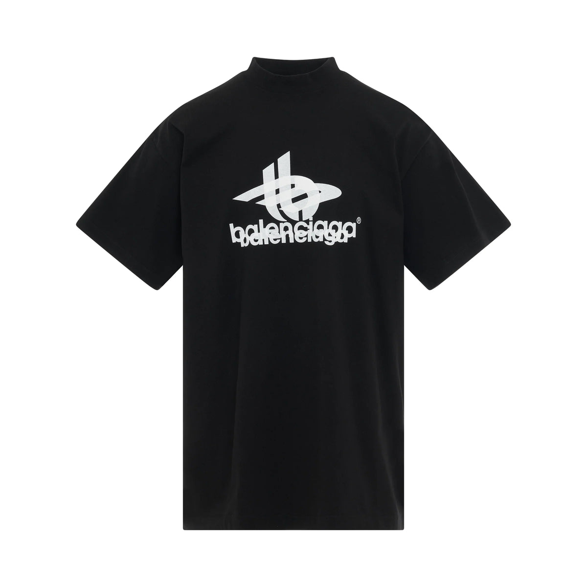 BALENCIAGA Layered Sports Logo Oversized T-Shirt in Black/White