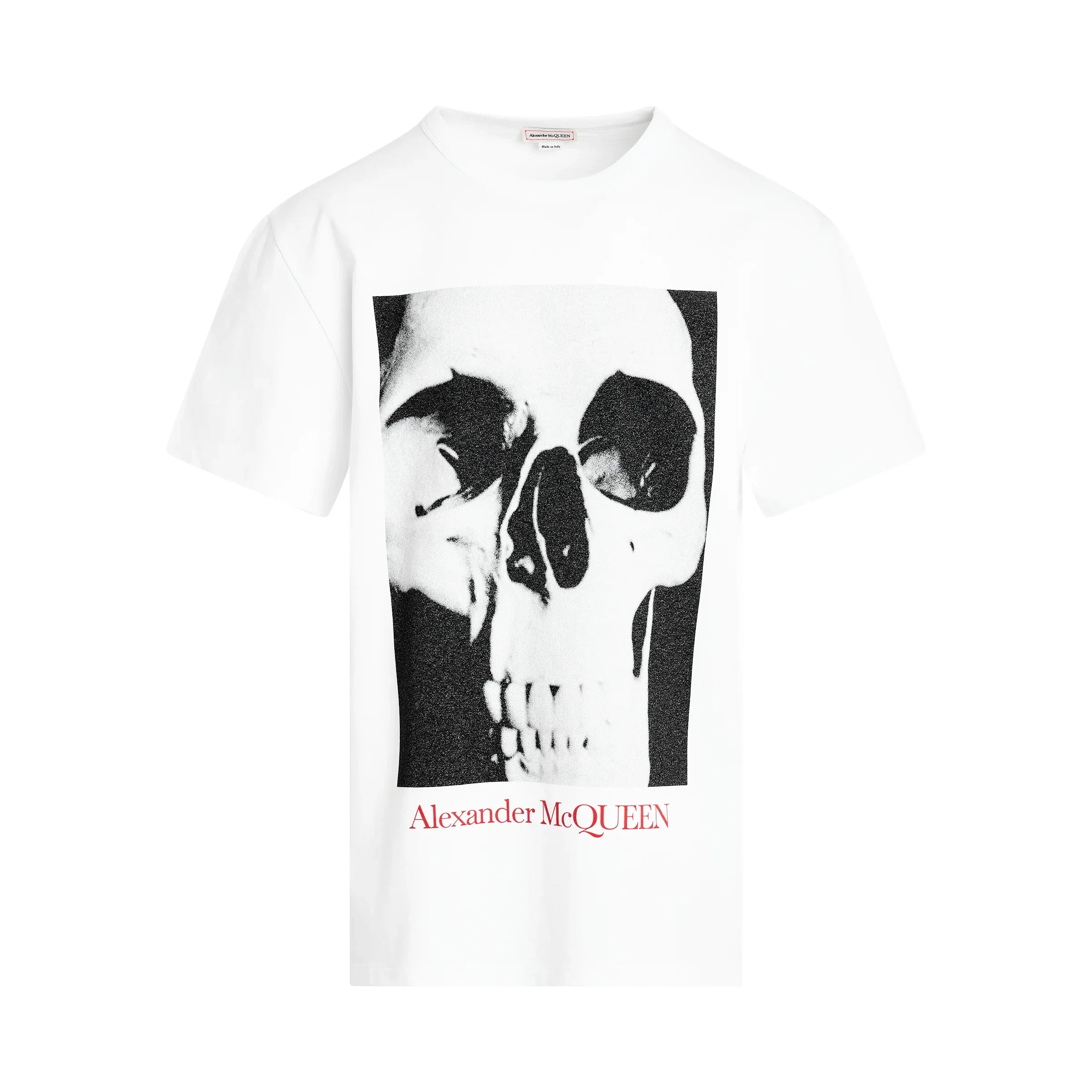 ALEXANDER MCQUEEN Skull Photo Print T-Shirt in White/Black