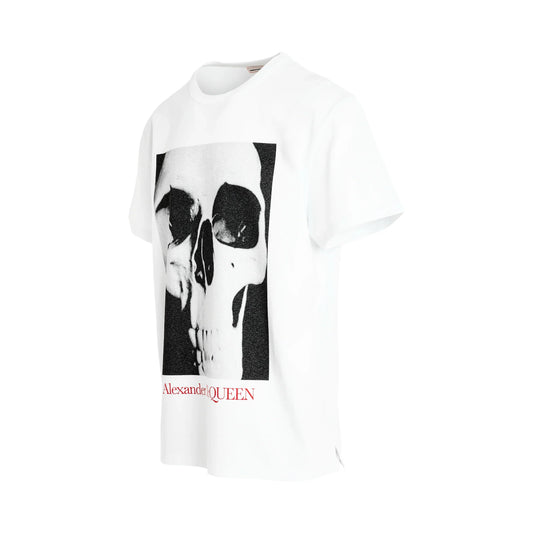 ALEXANDER MCQUEEN Skull Photo Print T-Shirt in White/Black