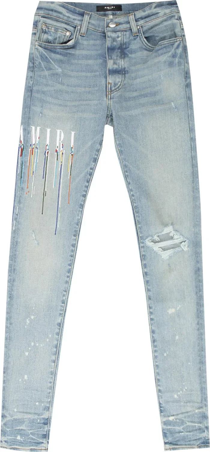 Amiri Paint Drip Logo Jean 'Clay Indigo'