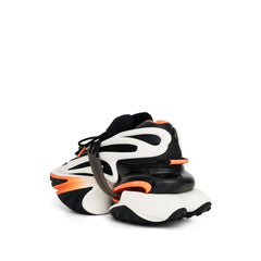 BALMAIN Unicorn Low-Neoprene & Calfskin in Black/White/Orange