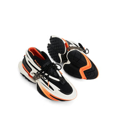 BALMAIN Unicorn Low-Neoprene & Calfskin in Black/White/Orange