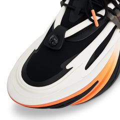 BALMAIN Unicorn Low-Neoprene & Calfskin in Black/White/Orange