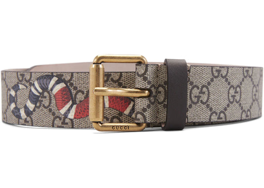 Gucci Belt Supreme Kingsnake Brown \ GOLD-TONE style 434520 k501T 8692