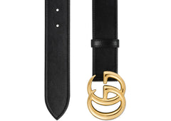 Gucci GG Marmont Belt Shiny Buckle 1.5 Width Black