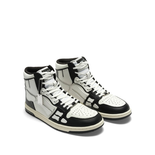 AMIRI Skeleton High Top Sneakers in Black/White