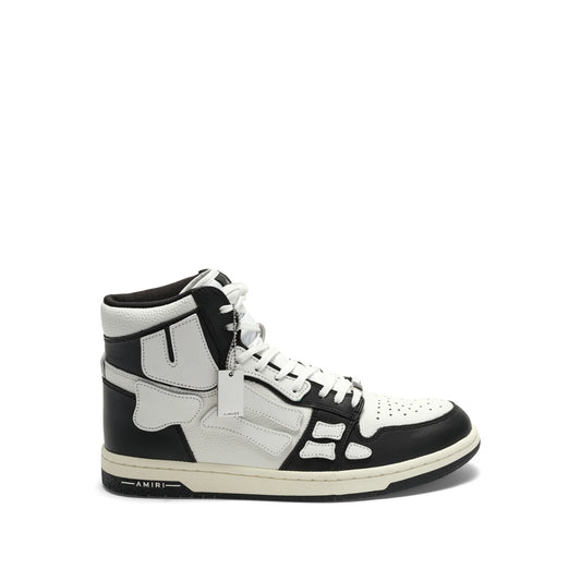 AMIRI Skeleton High Top Sneakers in Black/White