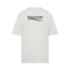 BALENCIAGA Political Campaign Oversized T-Shirt in White/Blue