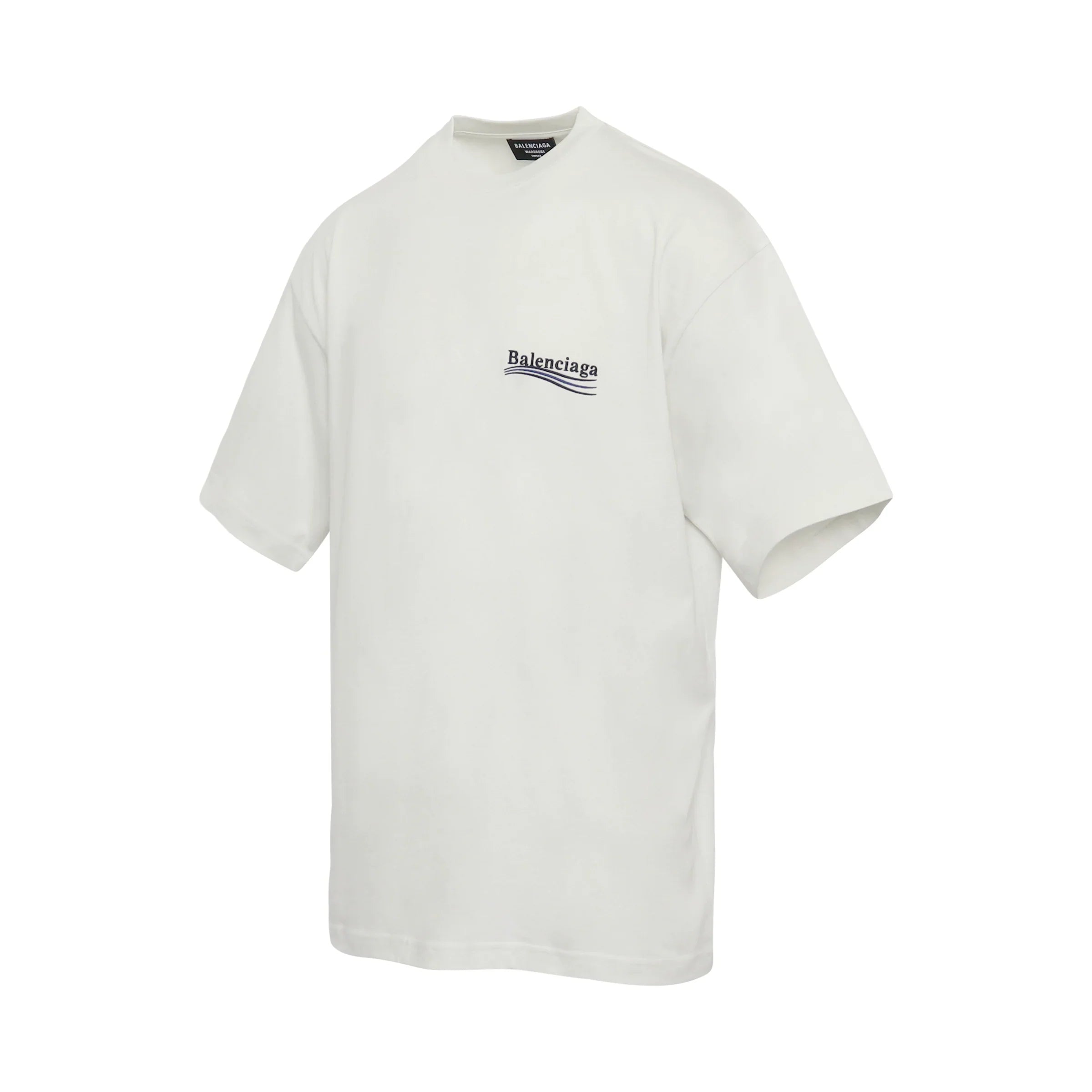 BALENCIAGA Political Campaign Oversized T-Shirt in White/Blue