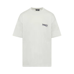 BALENCIAGA Political Campaign Oversized T-Shirt in White/Blue