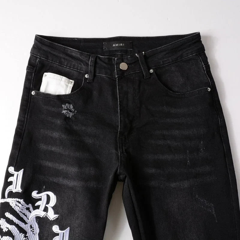 Amiri x Wes Lang Reaper Logo Jean 'black aged'