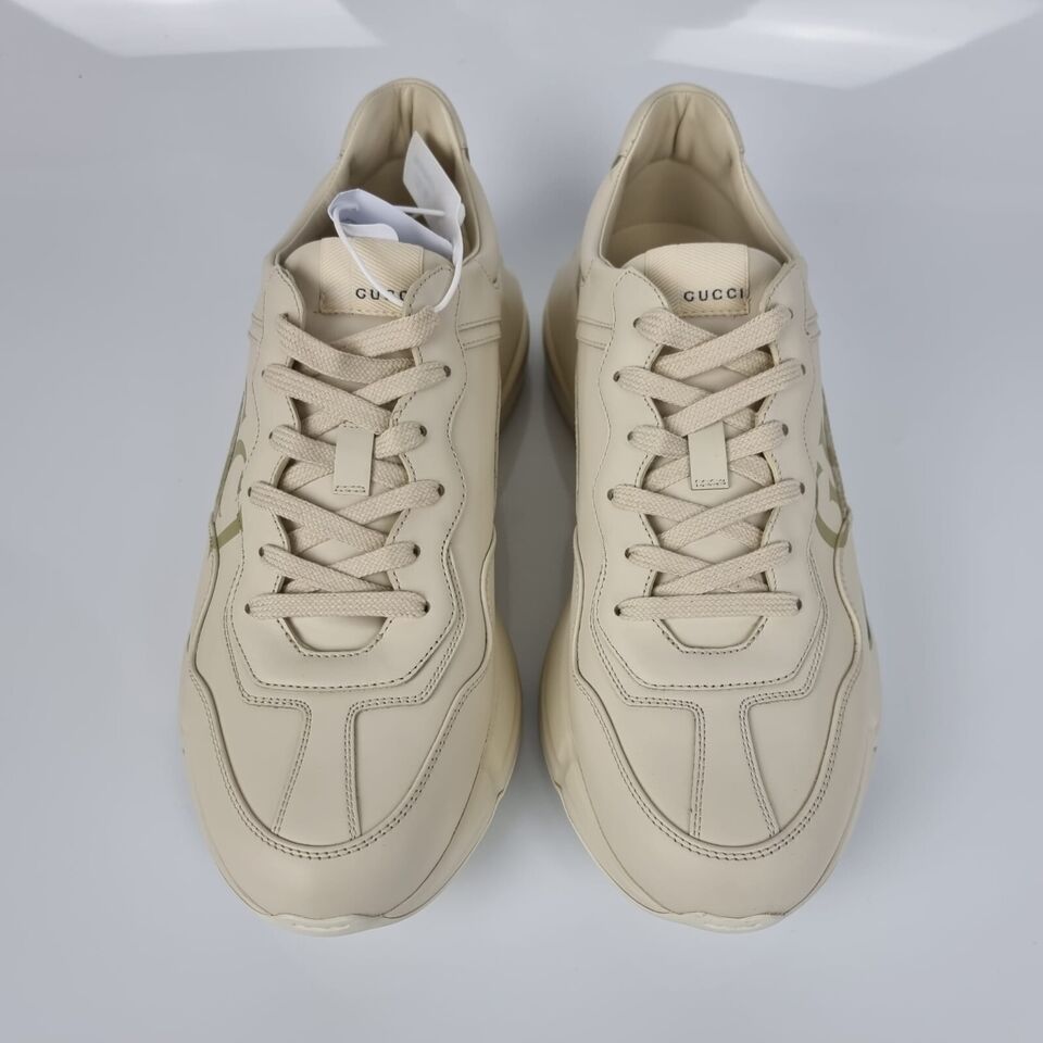 MEN'S RHYTON GUCCI LOGO LEATHER SNEAKER Style ‎500877 DRW00 9522